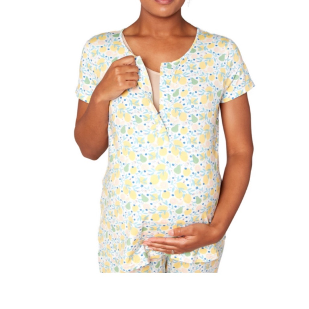Citrus Bloom Magnetic Nursing Pajama Set